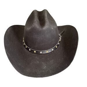 EDDY Bros Black Felt Wool Wyatt XX Western Cowboy Hat size 6 7/8 Vintage